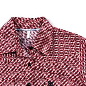 Cinch Womens Coral Geometric Western Button Down Long Sleeve Shirt Size M